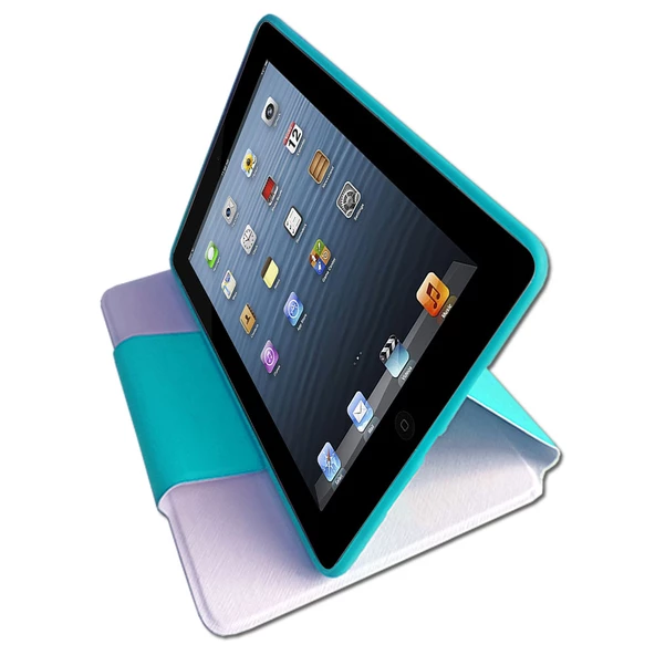 Apple IPAD 2 IPAD 3 Kapaklı Silikon Standlı Tablet Kılıfı MD291 - Resim 5