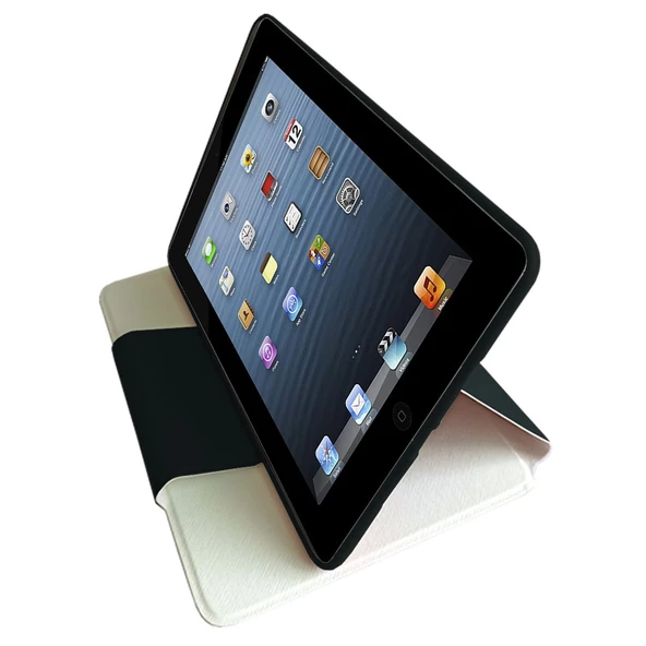 Apple IPAD 2 IPAD 3 Kapaklı Silikon Standlı Tablet Kılıfı MD291