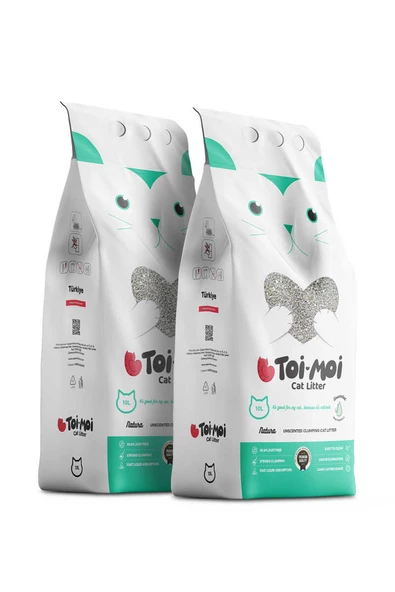 Toi Moi 20 Lt Kokusuz Sodyum Bentonit Kedi Kumu (2x10 Lt)