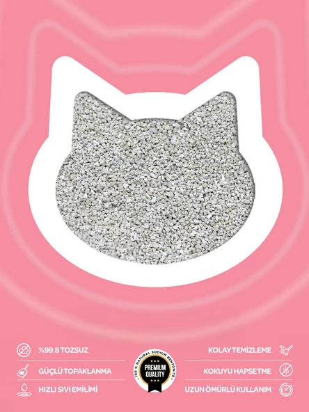 Tozsuz, Topaklanan, Emiciliği Yüksek Bebek Pudralı Bentonit Kedi Kumu 10lt - 2