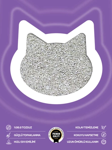 2li Avantaj Paketi Topaklanan, Tozsuz, Koku Hapseden Lavantalı Bentonit Kedi Kumu 2x10lt - 2
