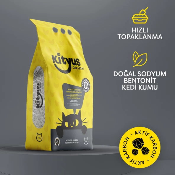 Extra Topaklanan, İnce Taneli, Tozsuz, Aktif Karbonlu Bentonit Kedi Kumu 10kg
