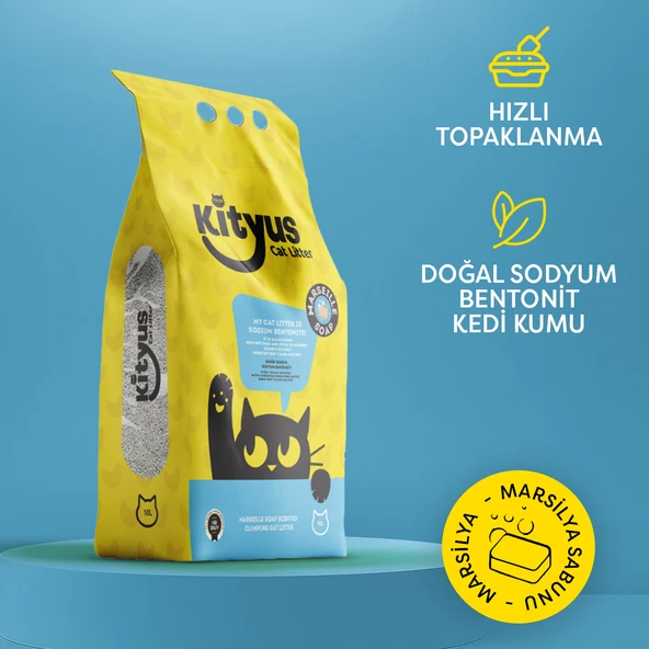 Ekstra Hijyenik İnce Taneli Topaklanan Tozsuz Marsilya Sabunlu Kedi Kumu 10lt