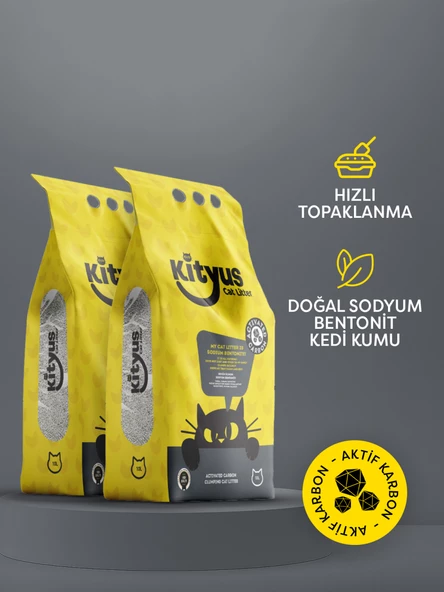 Kityus 20 Lt Aktif Karbonlu Kedi Kumu (2x10 Lt)