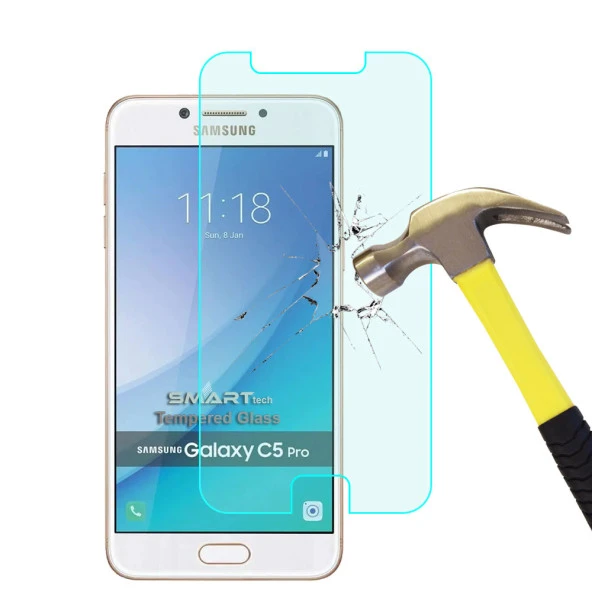 Samsung Galaxy C5 Pro Temperli Kırılmaz Cam Ekran Koruyucu