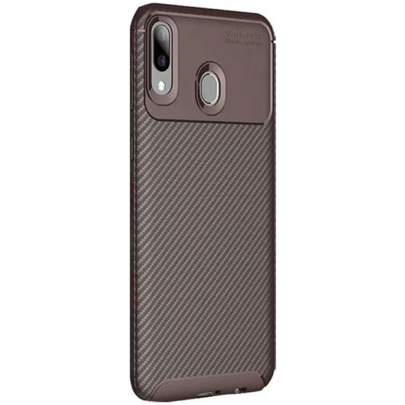 Huawei Y7 Prime 2019 Karbon Desenli Negro Silikon Kılıf - Resim 2