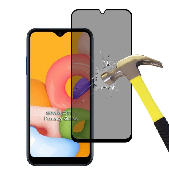 Samsung Galaxy A01 / M01 Yandan Görünmeyen 5D Hayalet Ekran Koruyucu - Resim 2