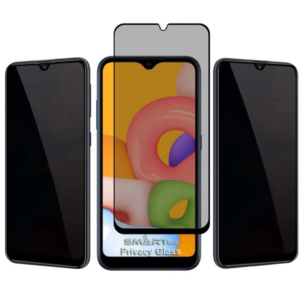 Samsung Galaxy A01 / M01 Yandan Görünmeyen 5D Hayalet Ekran Koruyucu - Resim 4