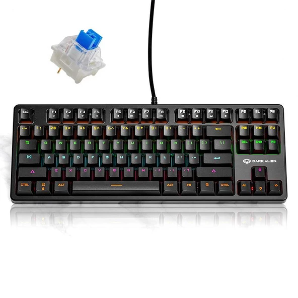 Valkyrie Leaven K870 Blue Switch Mekanik Gaming Oyun Klavyesi RGB 61 Key Mavi Tuş Type-C Klavye Siyah