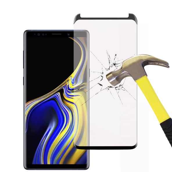 Samsung Galaxy Note 9 Tam Kaplayan Kavisli Cam Ekran Koruyucu