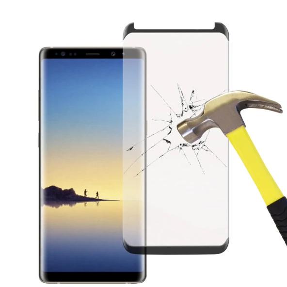 Samsung Galaxy Note 8 Tam Kaplayan Kavisli Cam Ekran Koruyucu