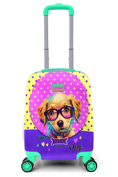 Coral High Sevimli Köpek Desenli Çocuk Valizi - 6