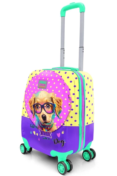 Coral High Sevimli Köpek Desenli Çocuk Valizi - 5