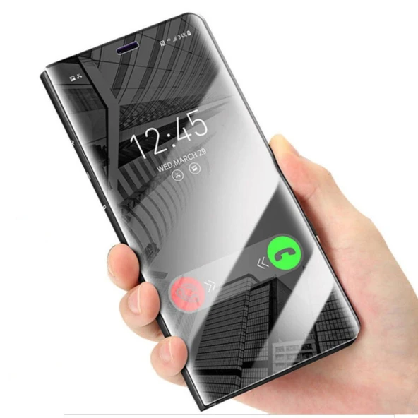 Samsung Galaxy A60 Aynalı Kapaklı Lüx Kılıf - Resim 3