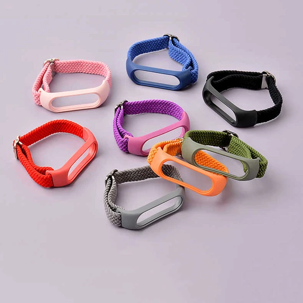 Xiaomi Mi Band 5 Kordon Tokalı Örgü Kordon - 9