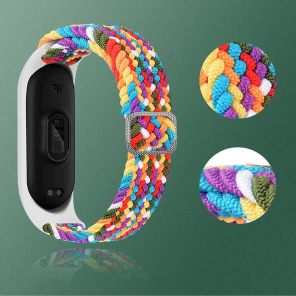 Xiaomi Mi Band 5 Kordon Tokalı Örgü Kordon