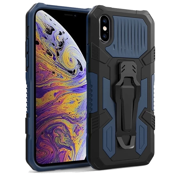 Apple Iphone X / XS Zırh Tank Kılıf Yüksek Koruma - Resim 7