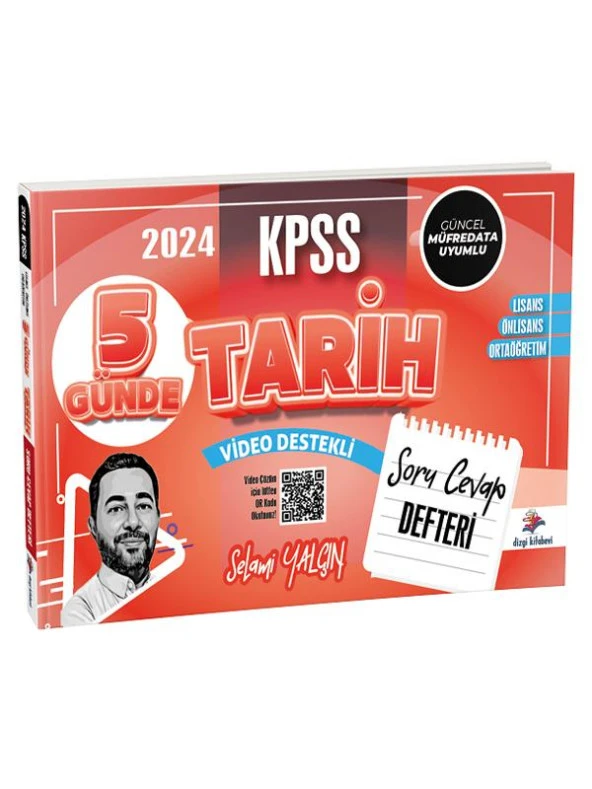 Dizgi Kitap 2024 KPSS Tarih 5 Günde Soru Cevap Defteri - Selami Yalçın Dizgi Kitap Yayınları