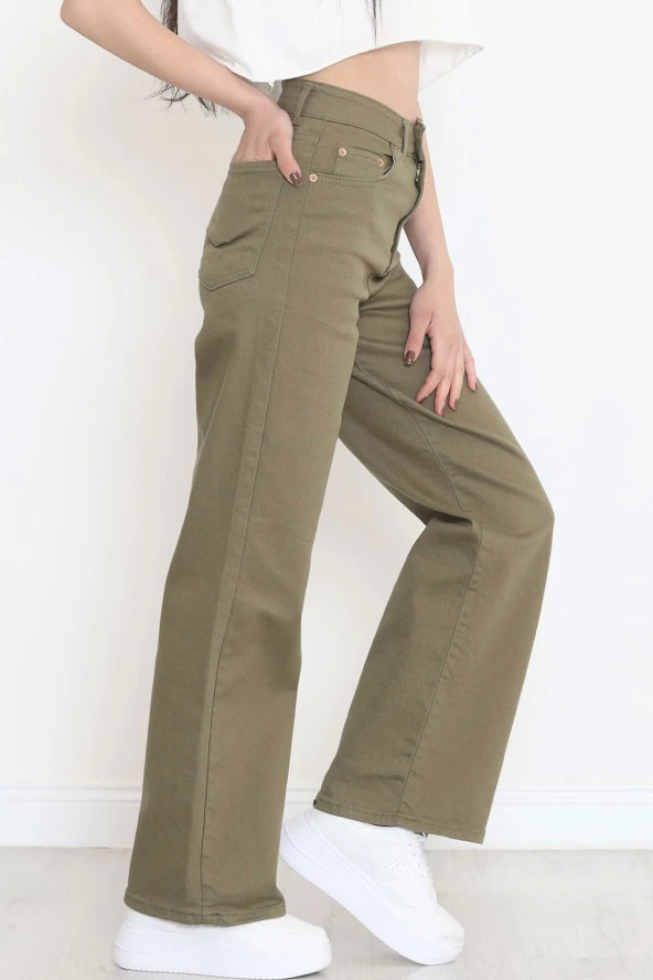 Palazzo Kot Pantolon Haki - 4