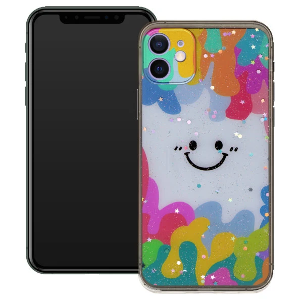 Apple iPhone 12 Mini Gülen Yüz Sert Slikon Kılıf