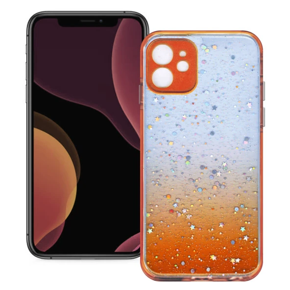 Apple iPhone 12 Simli Şeffaf Sert Slikon Kılıf - Resim 8