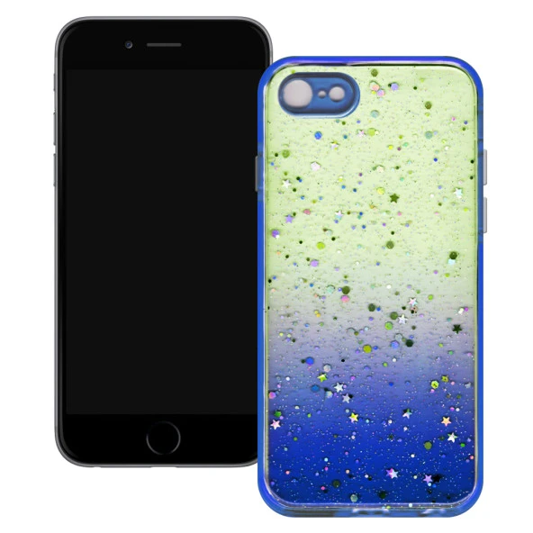 Apple iPhone 7 / iPhone 8 Simli Şeffaf Sert Slikon Kılıf - Resim 2