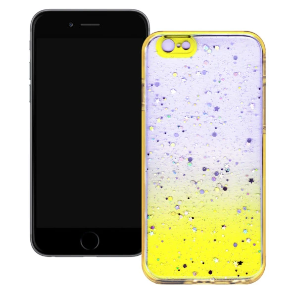 Apple iPhone 6 Simli Şeffaf Sert Slikon Kılıf - Resim 3