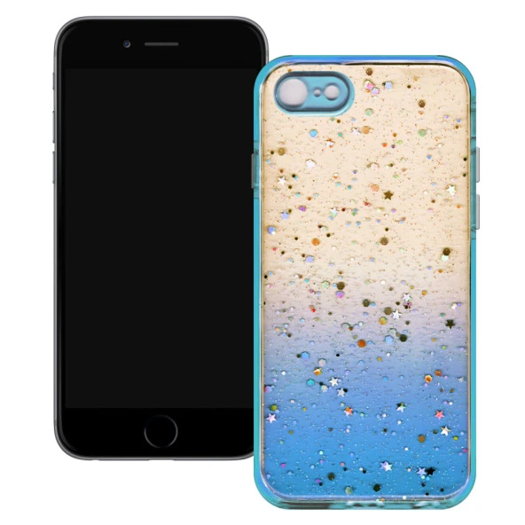 Apple iPhone 7 / iPhone 8 Simli Şeffaf Sert Slikon Kılıf - Resim 4