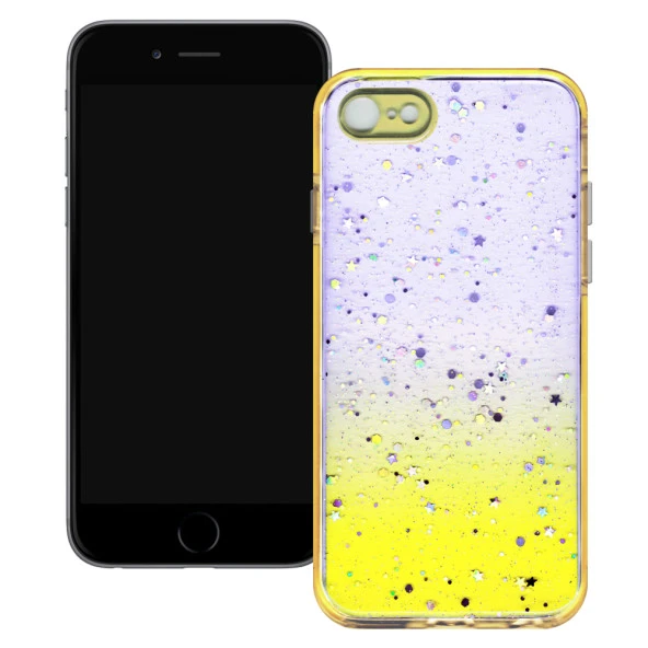 Apple iPhone 7 / iPhone 8 Simli Şeffaf Sert Slikon Kılıf - Resim 6