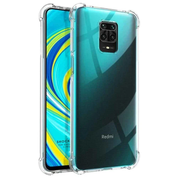 Xiaomi Redmi Note 9 Pro / Note 9S Shock Absorbing Darbe Emicili Şeffaf Silikon Kılıf ürün görseli 1