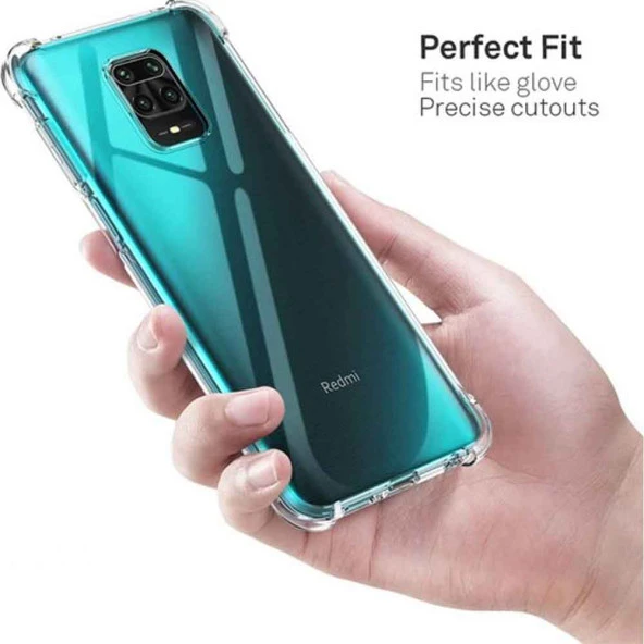 Xiaomi Redmi Note 9 Pro / Note 9S Shock Absorbing Darbe Emicili Şeffaf Silikon Kılıf - Resim 2