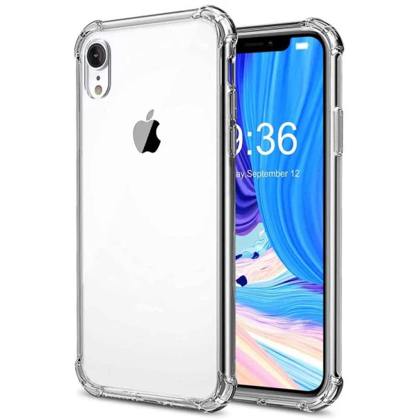 Apple IPhone XR Shock Absorbing Darbe Emicili Şeffaf Silikon Kılıf