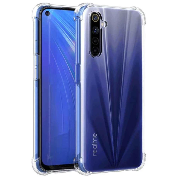 Oppo Realme 5i / Realme C3 Shock Absorbing Darbe Emicili Şeffaf Silikon Kılıf