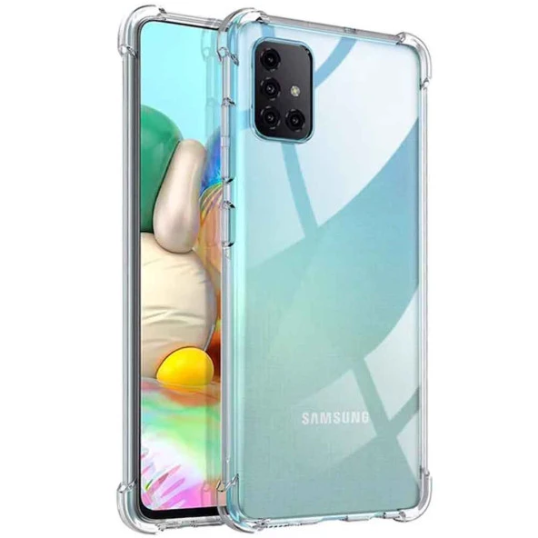 Samsung Galaxy A51 Shock Absorbing Darbe Emicili Şeffaf Silikon Kılıf ürün görseli 1