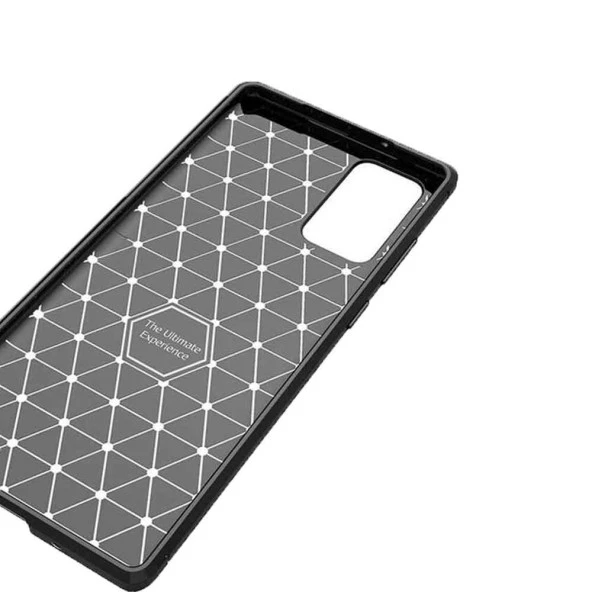 Samsung Galaxy Note 20 Ultra Karbon Desenli Negro Silikon Kılıf - Resim 4
