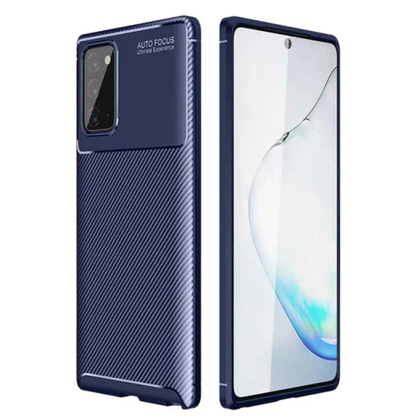 Samsung Galaxy Note 20 Ultra Karbon Desenli Negro Silikon Kılıf - Resim 2