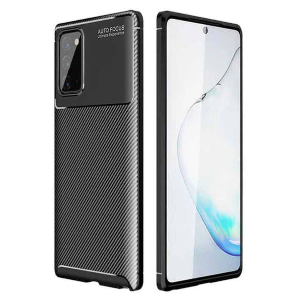 Samsung Galaxy Note 20 Ultra Karbon Desenli Negro Silikon Kılıf - Resim 3