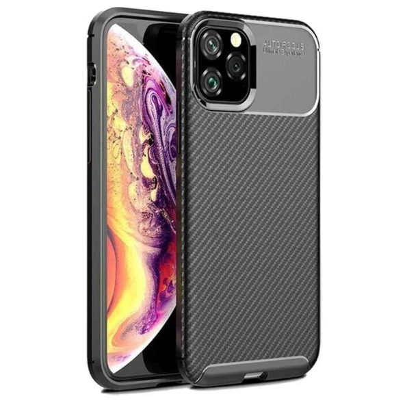 Apple Iphone 12 Pro Max Karbon Desenli Negro Silikon Kılıf - Resim 3