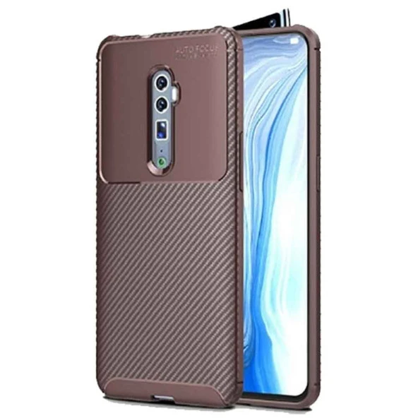 Oppo Reno 10X Zoom Karbon Desenli Negro Silikon Kılıf ürün görseli 1