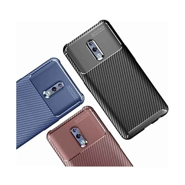 Oppo Reno Karbon Desenli Negro Silikon Kılıf - Resim 6