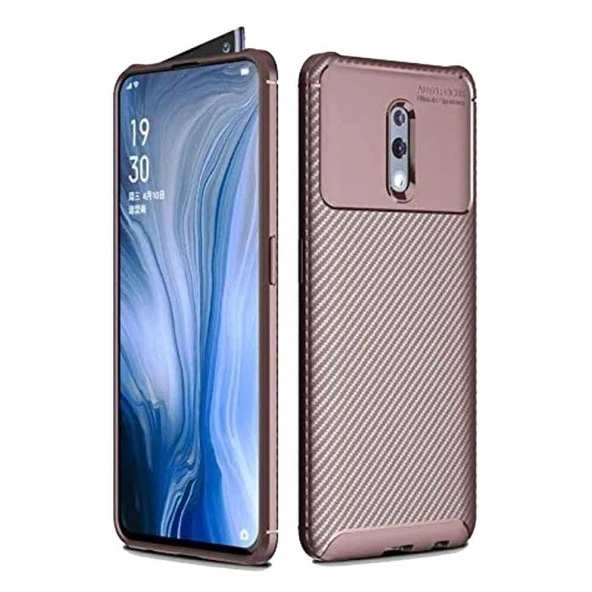 Oppo Reno Karbon Desenli Negro Silikon Kılıf ürün görseli 1