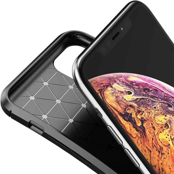 Apple Iphone 12 Pro Karbon Desenli Negro Silikon Kılıf