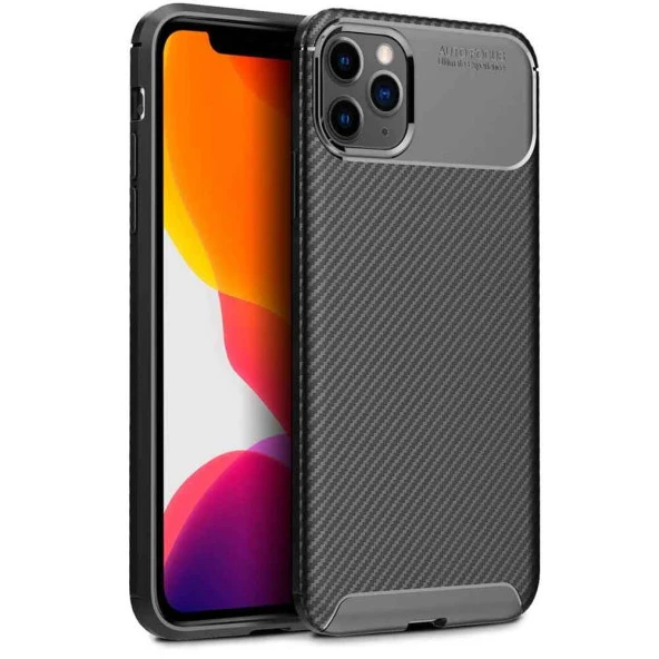 Apple Iphone 11 Pro Karbon Desenli Negro Silikon Kılıf - 5