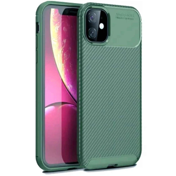 Apple Iphone 11 Pro Karbon Desenli Negro Silikon Kılıf - 6