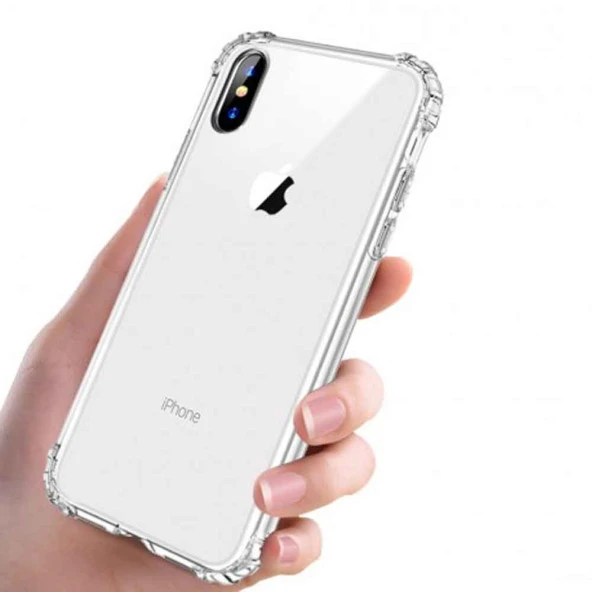 Apple IPhone X / XS Shock Absorbing Darbe Emicili Şeffaf Silikon Kılıf - Resim 3