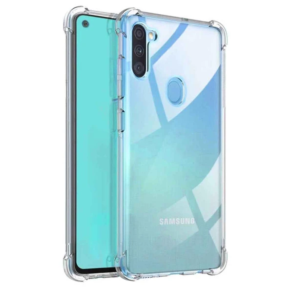 Samsung Galaxy A11 / M11 Shock Absorbing Darbe Emicili Şeffaf Silikon Kılıf ürün görseli 1