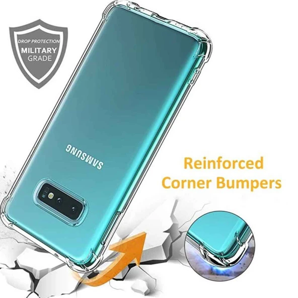 Samsung Galaxy S10 Shock Absorbing Darbe Emicili Şeffaf Silikon Kılıf - Resim 3