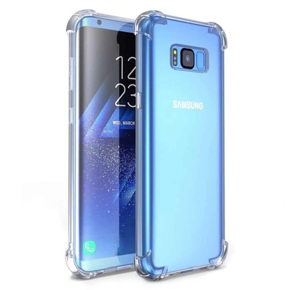 Samsung Galaxy S8 Shock Absorbing Darbe Emicili Şeffaf Silikon Kılıf