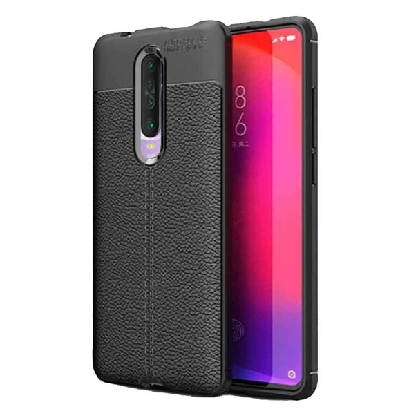 Xiaomi Redmi K30 Deri Görünümlü Firo Silikon Kılıf - Resim 3