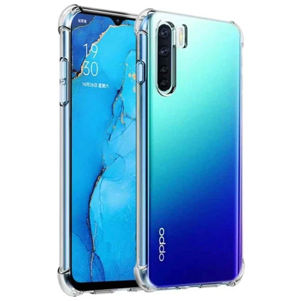 Oppo Reno 3 Pro Shock Absorbing Darbe Emicili Şeffaf Silikon Kılıf